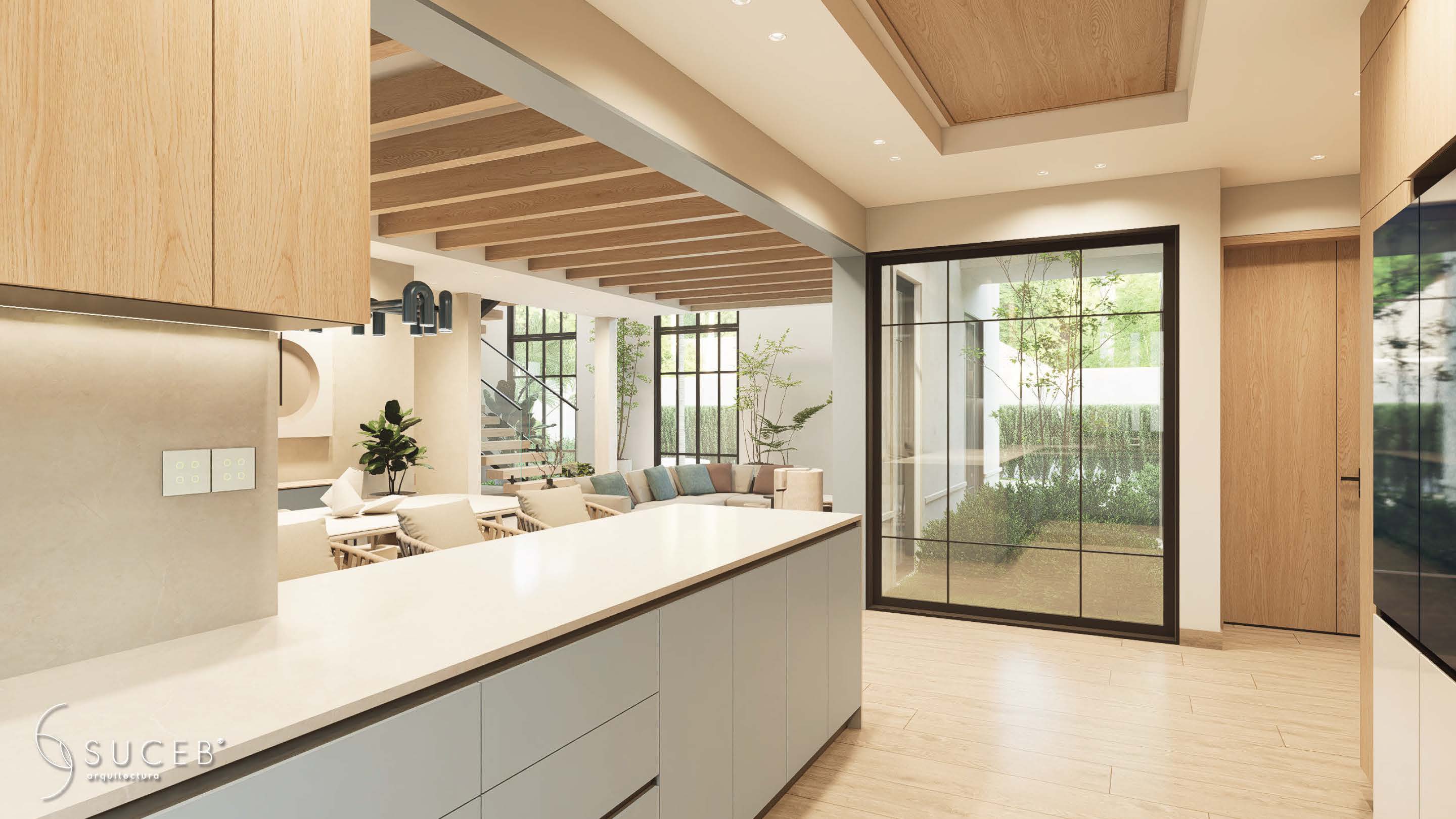 Kitchen with Garden View