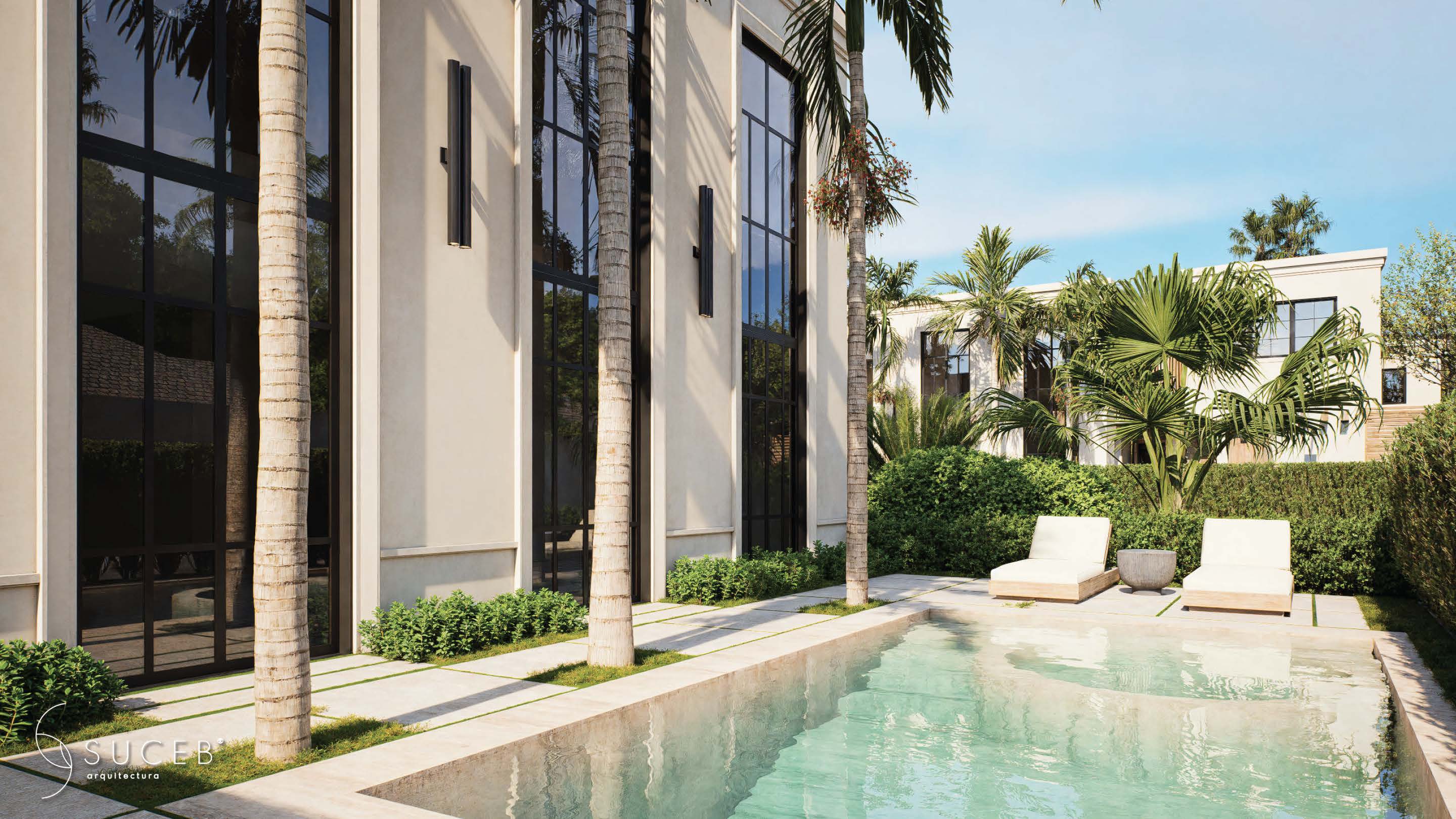 Pool Area with Loungers