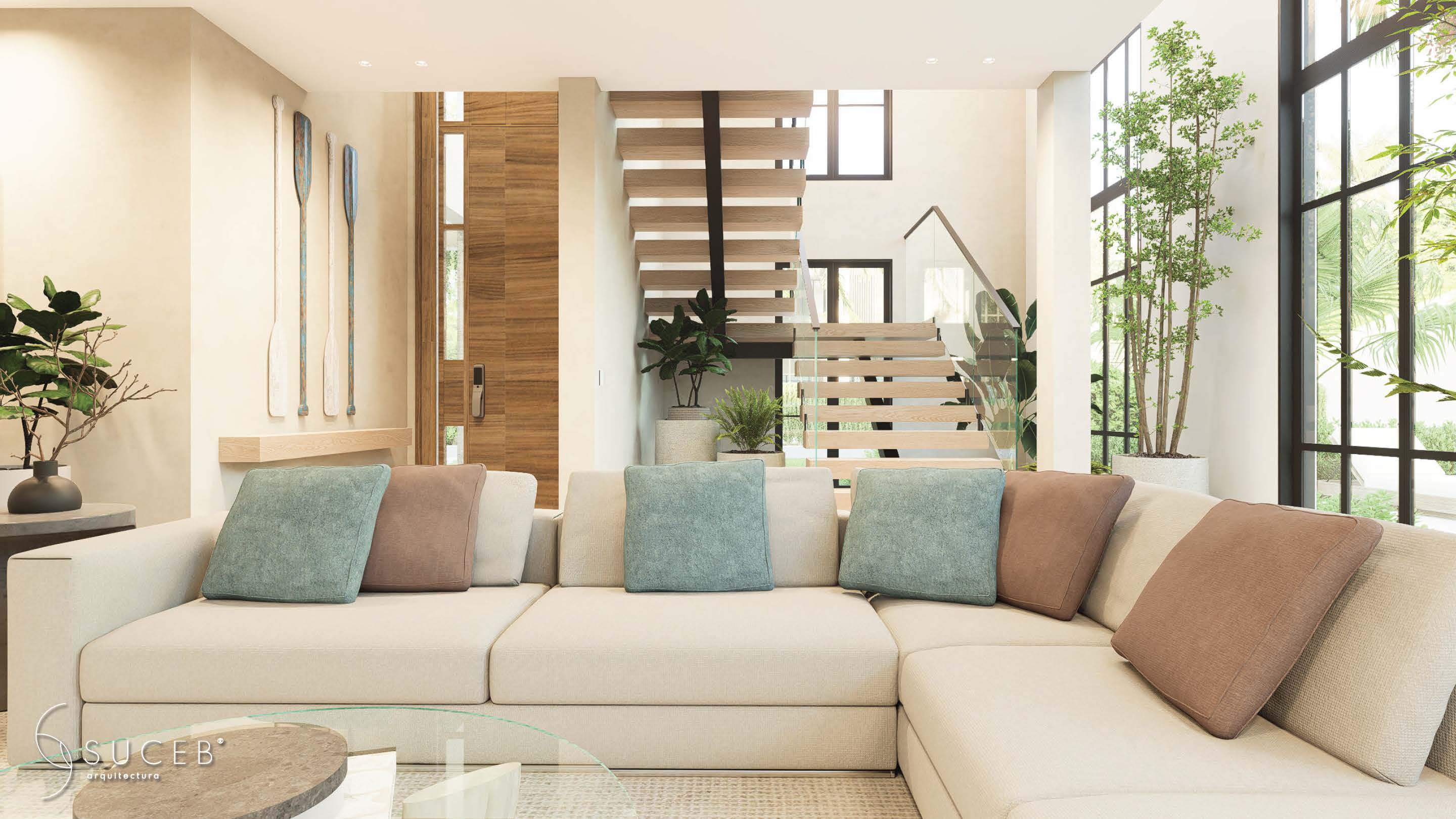 TV Area with Staircase